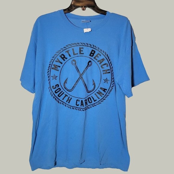Myrtle Beach South Carolina Mens Tshirt  Blue  Short Sleeve  Size L  NWT New - Picture 1 of 3